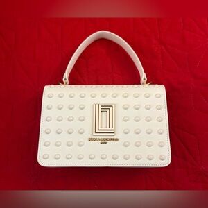 Karl Lagerfeld Simone White Pearl Handbag